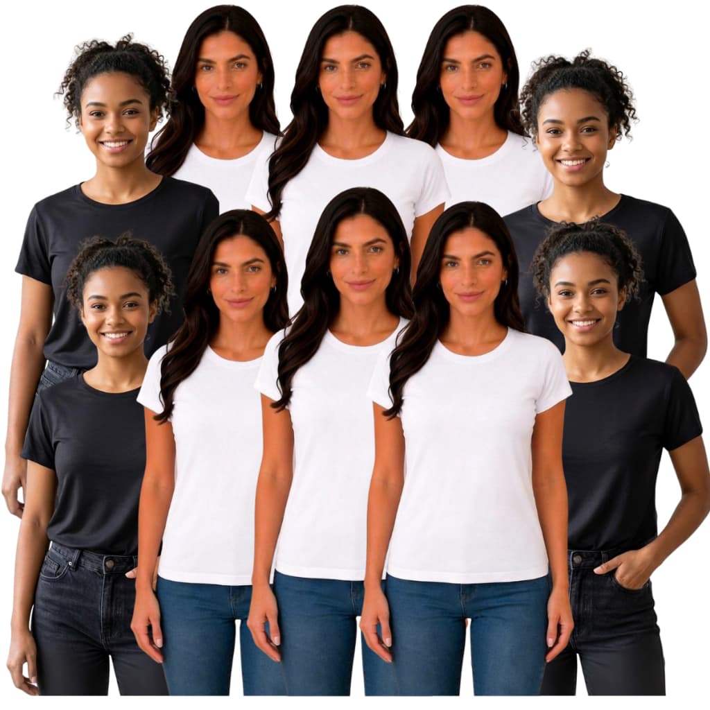 SUPER PROMOÇÃO Kit 10 T-Shirt Feminina Básica Viscolycra Dia a Dia Barata