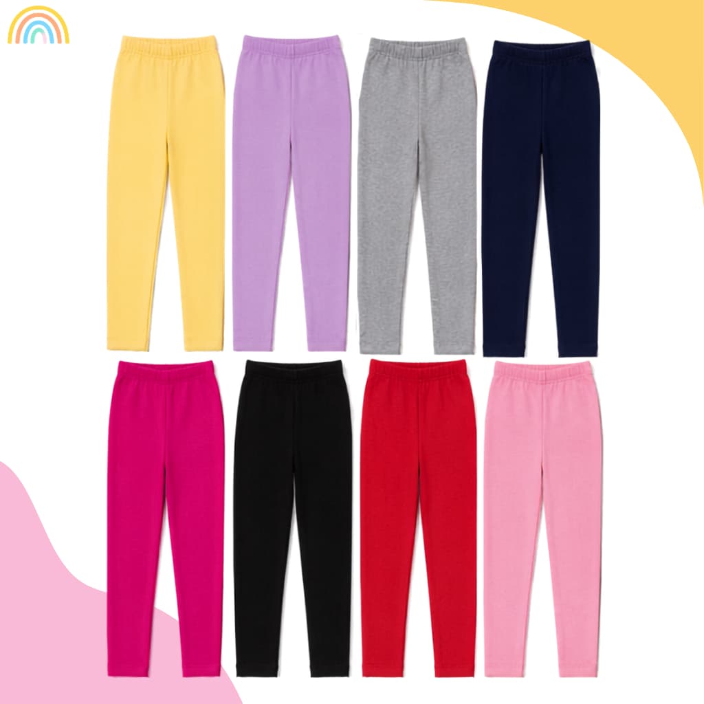 Kits 4, 6 e 8 Calças Legging Lisa Infantil Menina Sortidas Roupa Feminina Tamanho 2 ao 14
