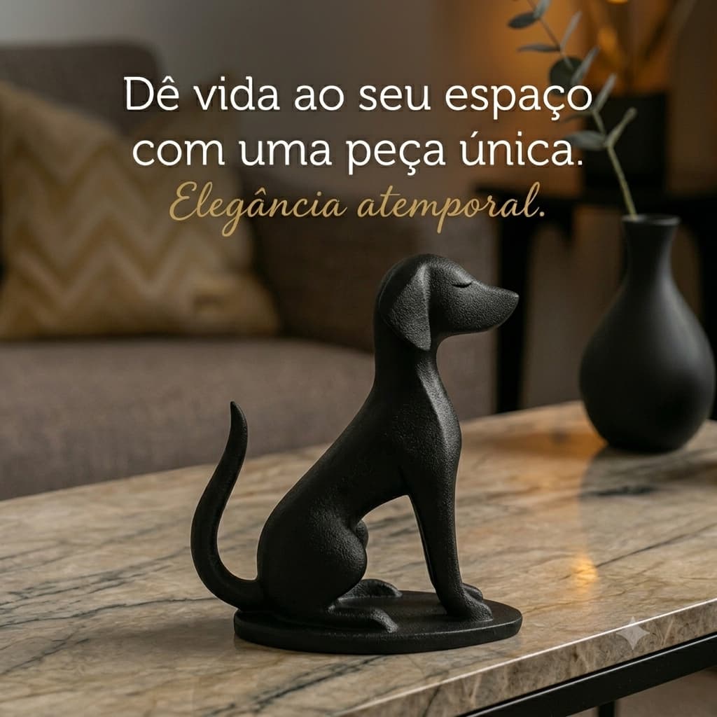 Escultura Decorativa Cachorro Abstrato – Arte Moderna para Decoração de Ambientes