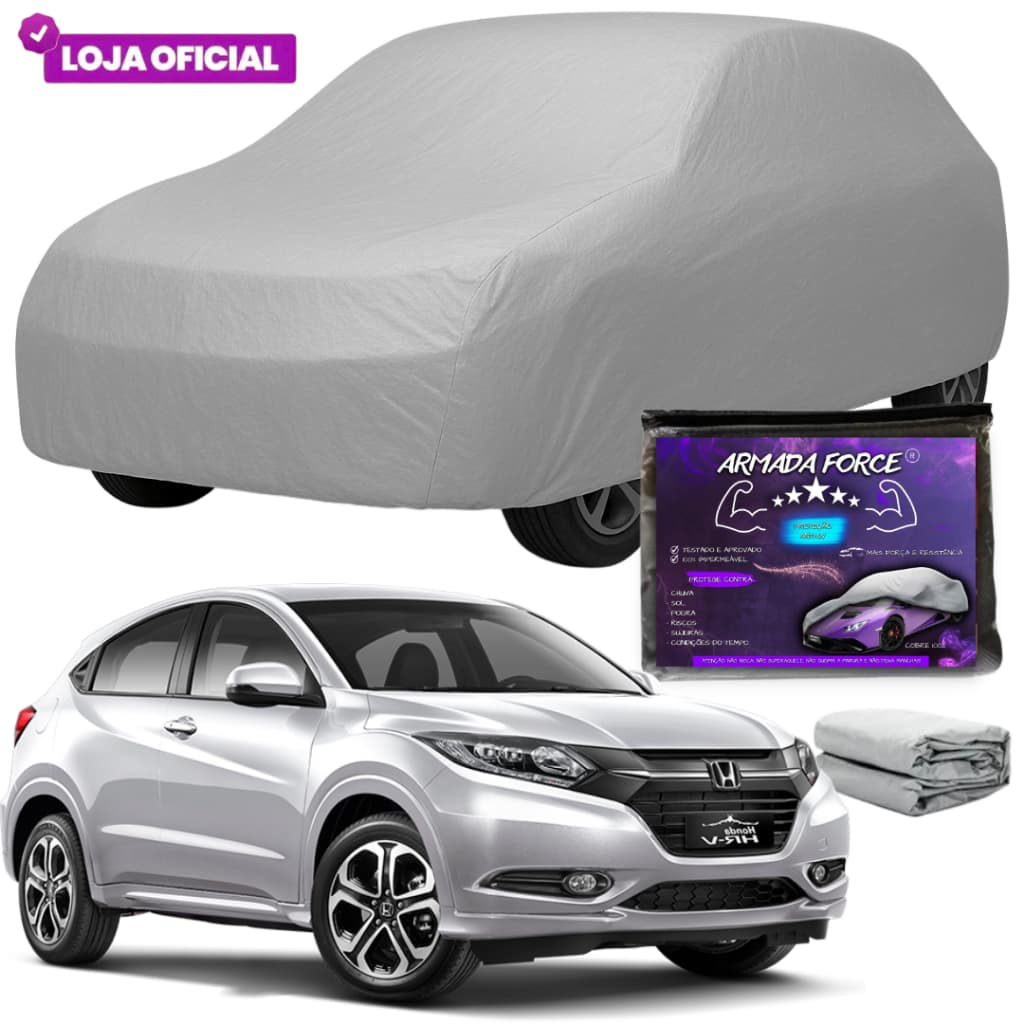 Capa Cobrir Carro HR-V ARMADA FORCE Sem Forro Impermeável Protege Sol Chuva Poeira Proteção Anti-UV