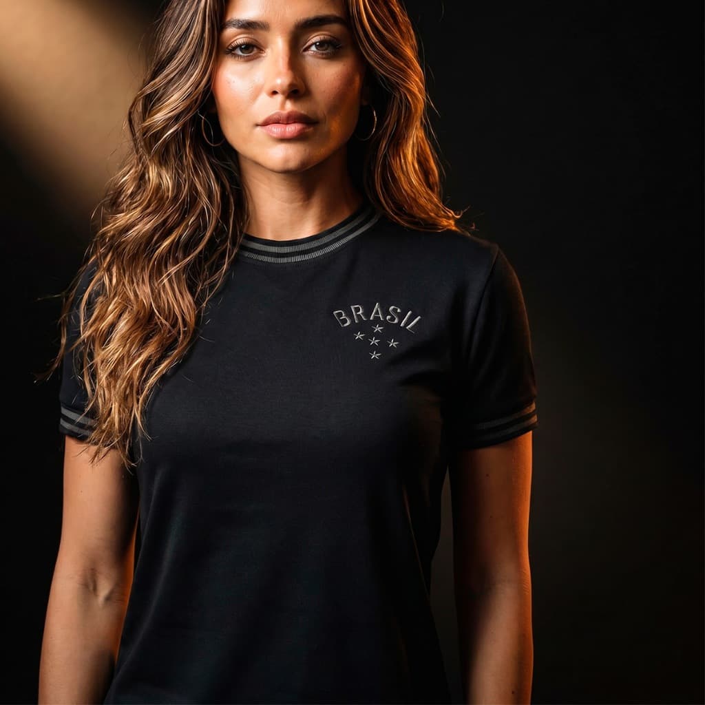Camisa Brasil All Black Feminina Oficial