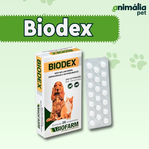 Biodex anti-inflamatório antialérgico e antireumático com 20 comprimidos para cães e gato - Biofarms