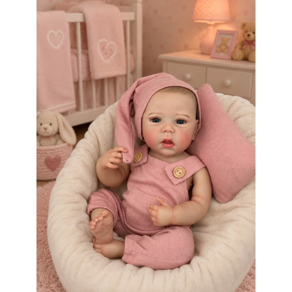 Boneca Bebê Reborn  pintura completa  Maria Flor manchas de frio veias e vacina Mundo Kids
