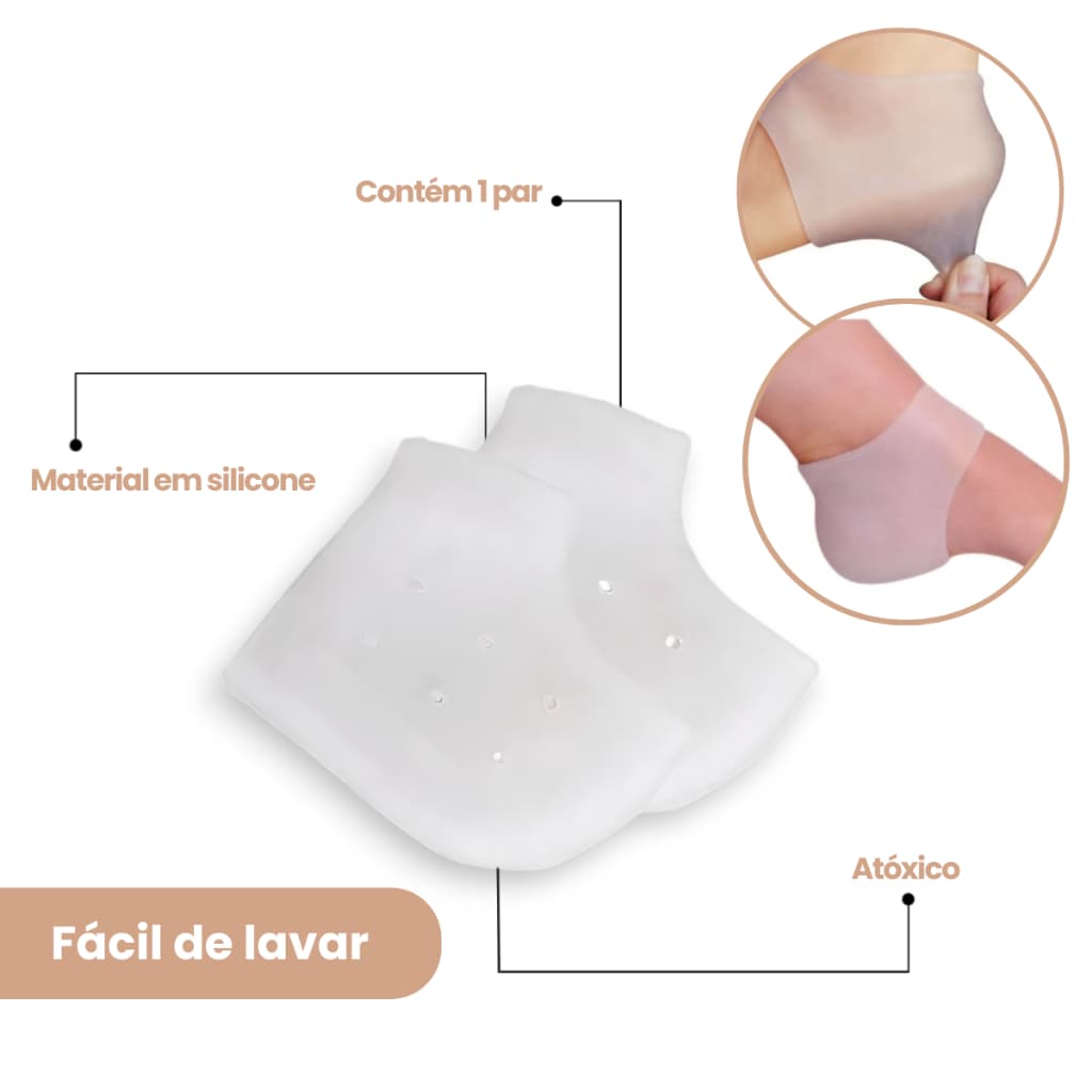 Par Protetor De Calcanhar Feminino De Silicone Tênis Sapato Anti Ressecamento