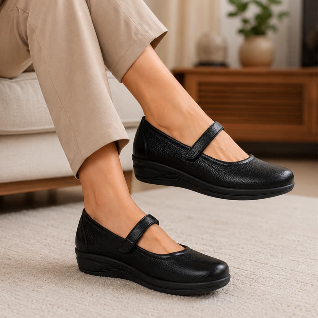 Sapatilha Casual Passeio De Couro Premium Palmilha Ortopédica Modelo Vintage