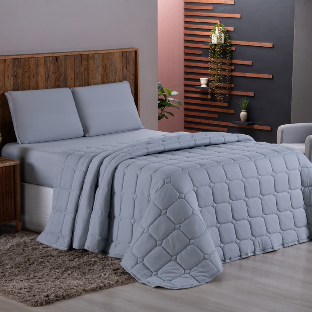 Kit Colcha Cobre Leito Casal Queen King Solteiro De Malha 100% Algodão Matelassê