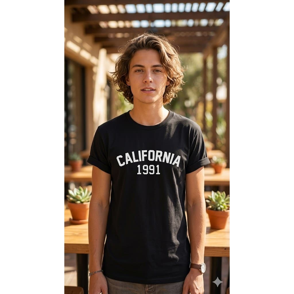 Camiseta Unissex Estampada California 1991 100% Algodão Casua Tecido Premium Envio Ráoido