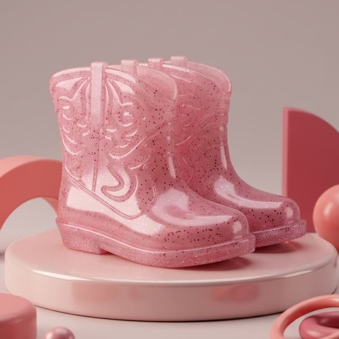 Bota Infantil Country Texana Galocha Impermeável Menina Moda Antiderrapante Confortável