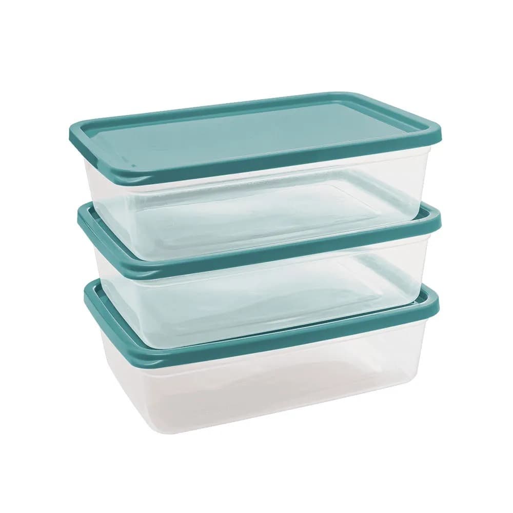 Kit Organizador Slim Retangular 3x 1,4L Jaguar Com tampa sortida