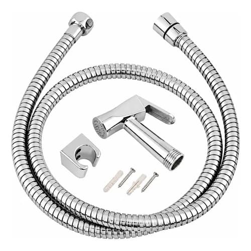 Kit Ducha Higiênica com Mangueira Flexível Aço Inox 120cm Chuveirinho Cromado Banheiro Alta Pressão