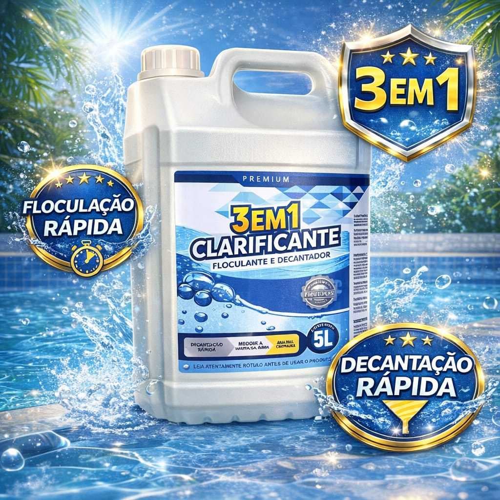 Clareador Piscina 3x1 Transforme Sua Água Cristalina 5 litro