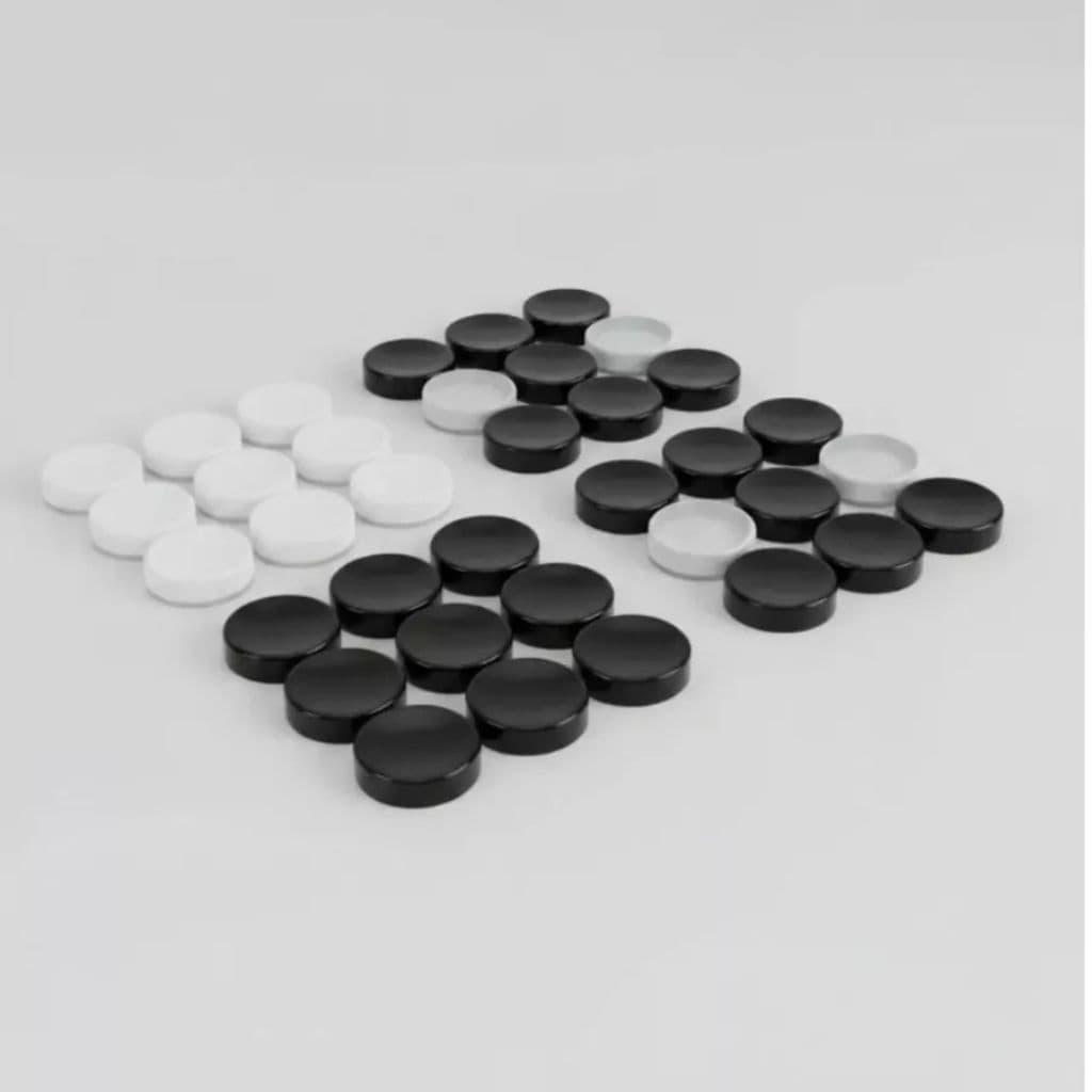 Kit Peças Para Jogo De Dama 24 Peças Pretas E Brancas