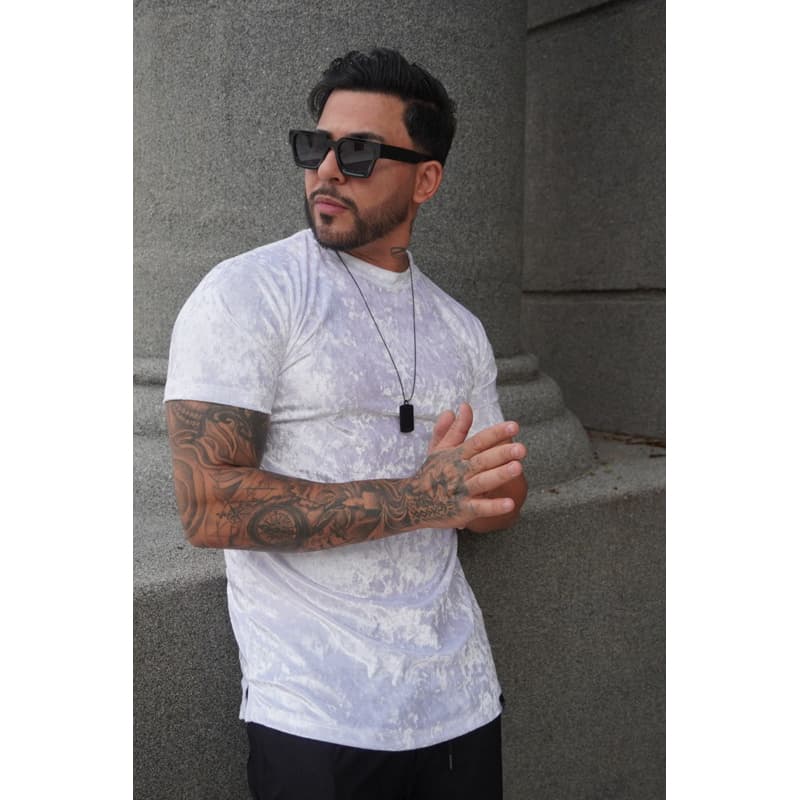 Camiseta Veludo Longline Slim