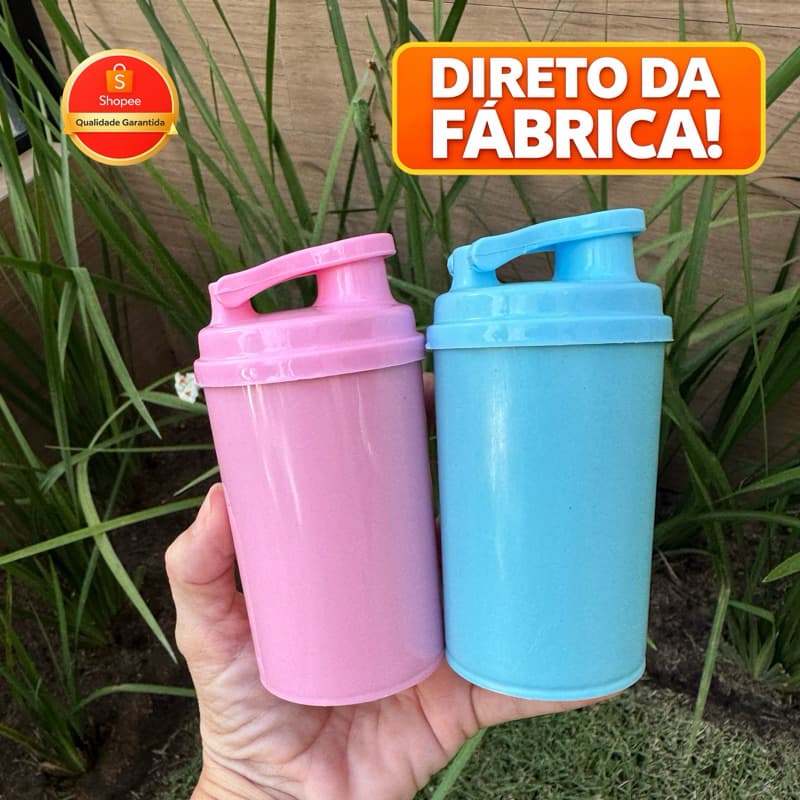 12 unidades Mini Coqueteleiras - Shakeiras com tampa squeeze para criança 200ml