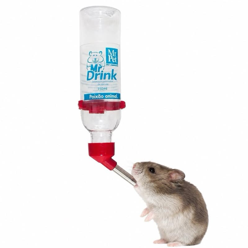 Bebedouro para Hamster e Roedores Bico Inox - Bebedouro Mr Drink Mr Pet 150ml ou 300ml reforçado, resistente