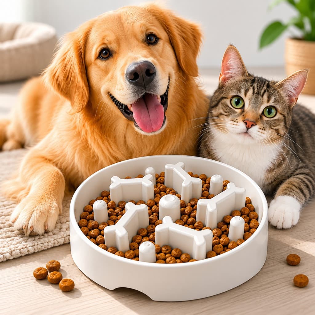 Comedouro Lento Educativo Interativo Linha Premium Cachorro Gato Pet