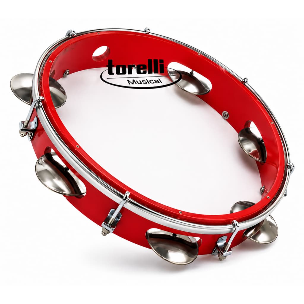 Pandeiro 8 Pol Vermelho Pele Transparente Pandeiro Injetado para Samba Pagode e Percussão TP848VM
