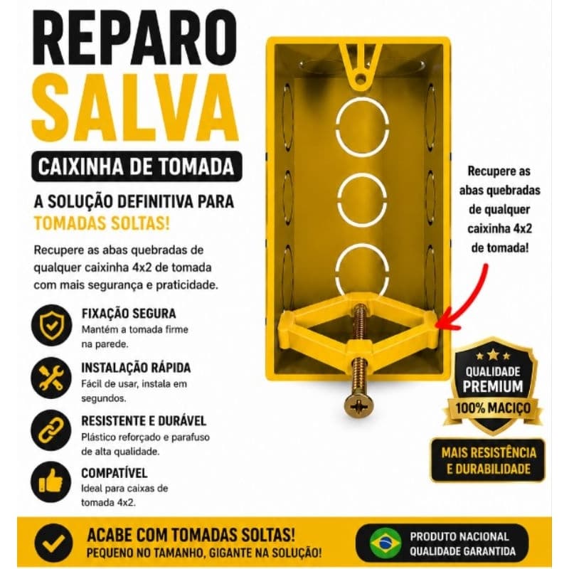 10 Reparo Salva Caixinha 4x2 Tomada Aba Interruptor (Envio Imediato).