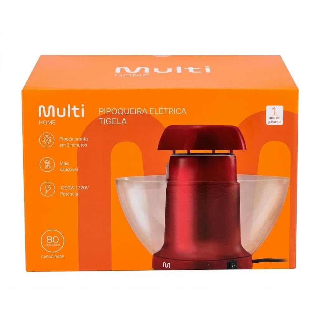 pipoqueira elétrica tigela multilaser 1200w outlet novo