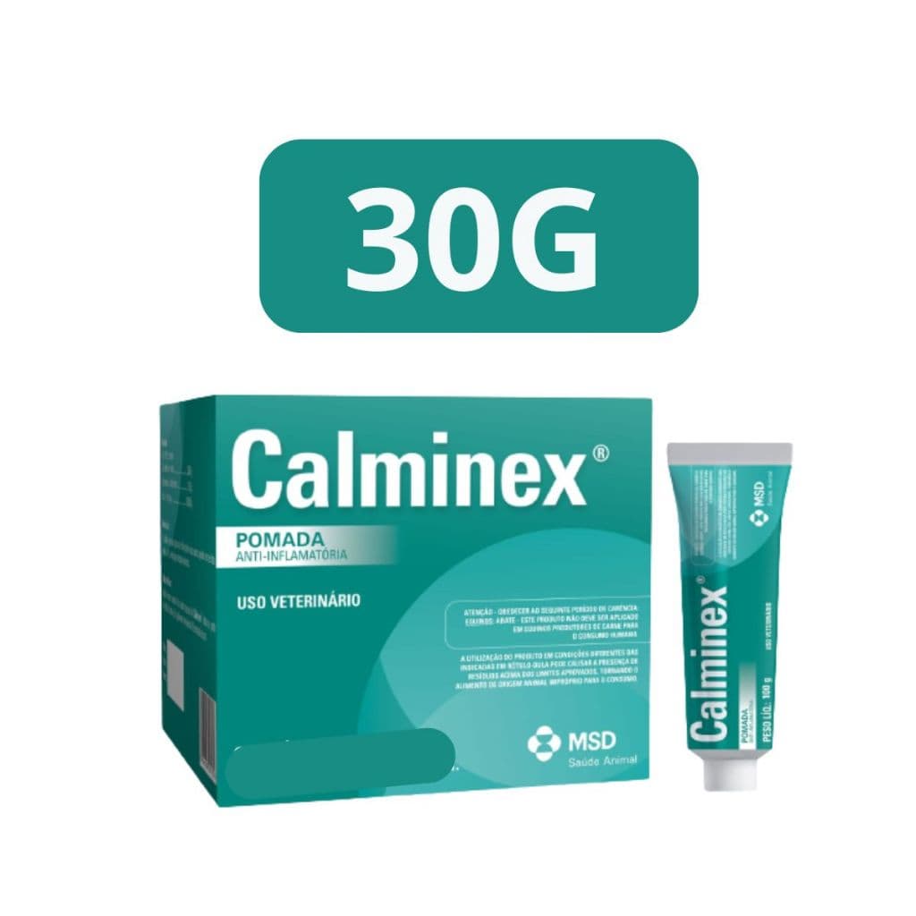 Calminex Pomada De Uso Veterinário 30g Dores e Pancadas