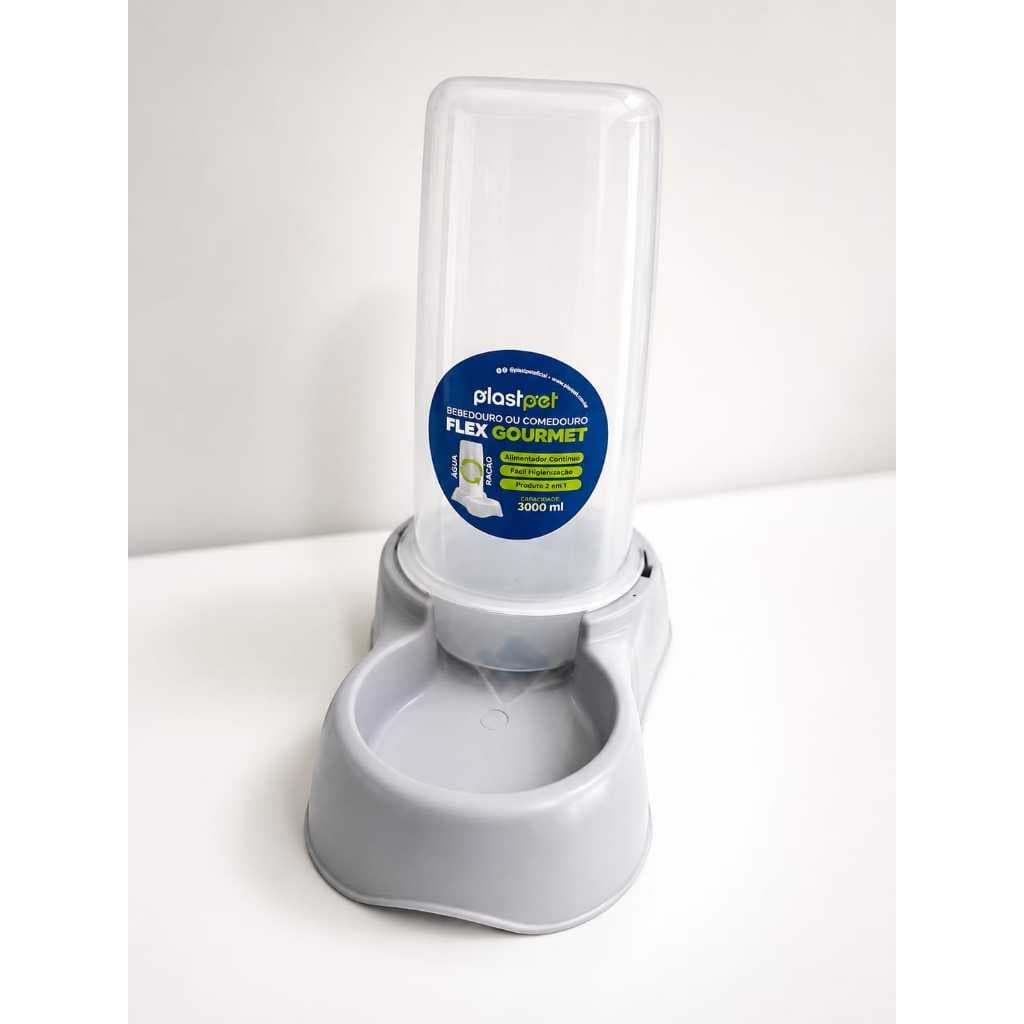 Bebedouro ou Comedouro Automático Plast Pet Flex Gourmet 3000ml