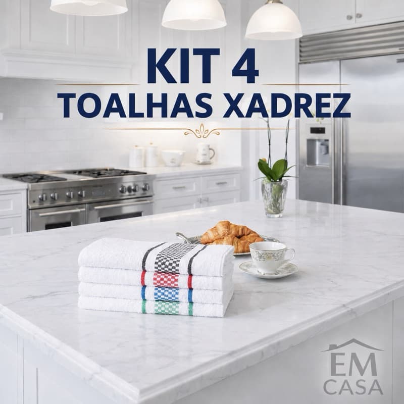 Kit 4 Panos de Prato Jacquard Premium 45x70cm Felpudos Alta Absorção Gourmet