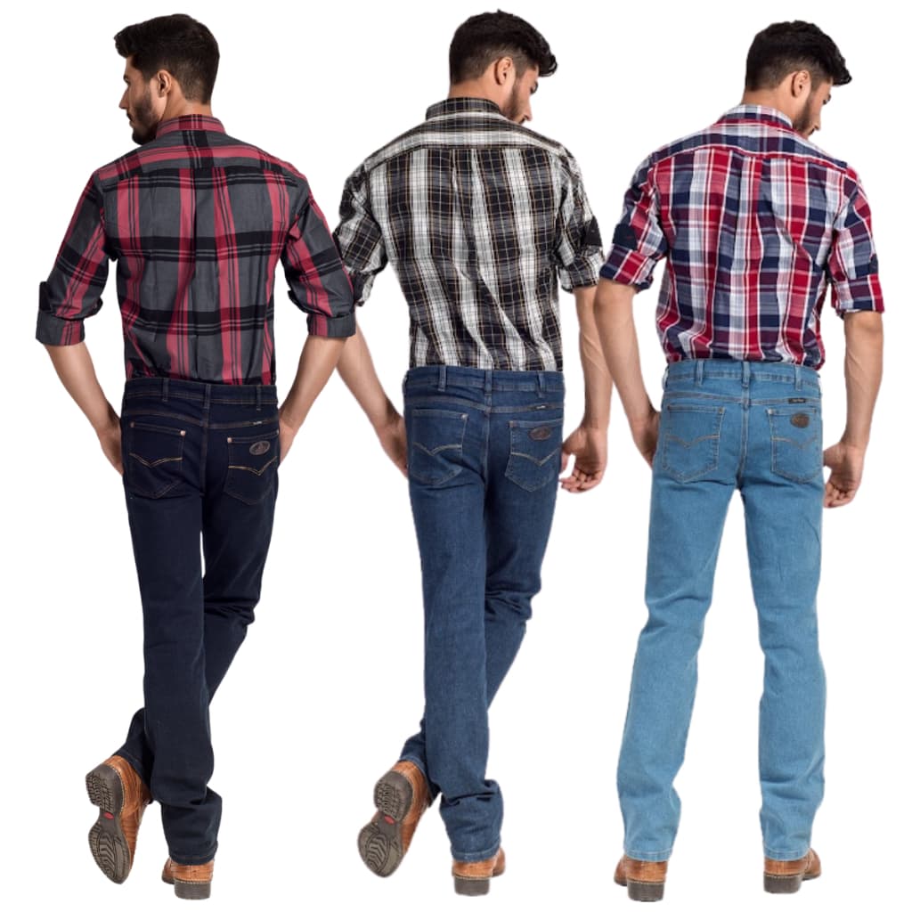 Kit 3 Calças Jeans Masculinas Country Cavaleiros Ref: 044