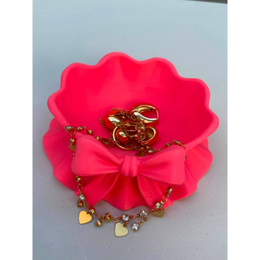 orta-Joias Feminino Vermelho com Laço Decorativo Organizador de Anéis Brincos Colares e Acessórios Presente Elegante