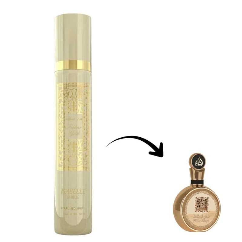 Body Splash Fakhar Gold - Isabelle La Belle (300ml) | O Brilho do Ouro em Sua Pele