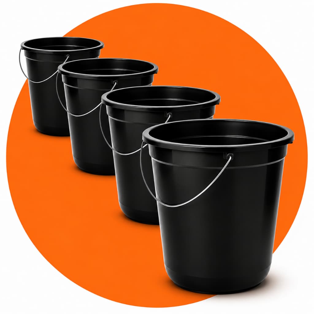 Kit 4 Baldes De Limpeza 7 Litros Resistente Com Alça