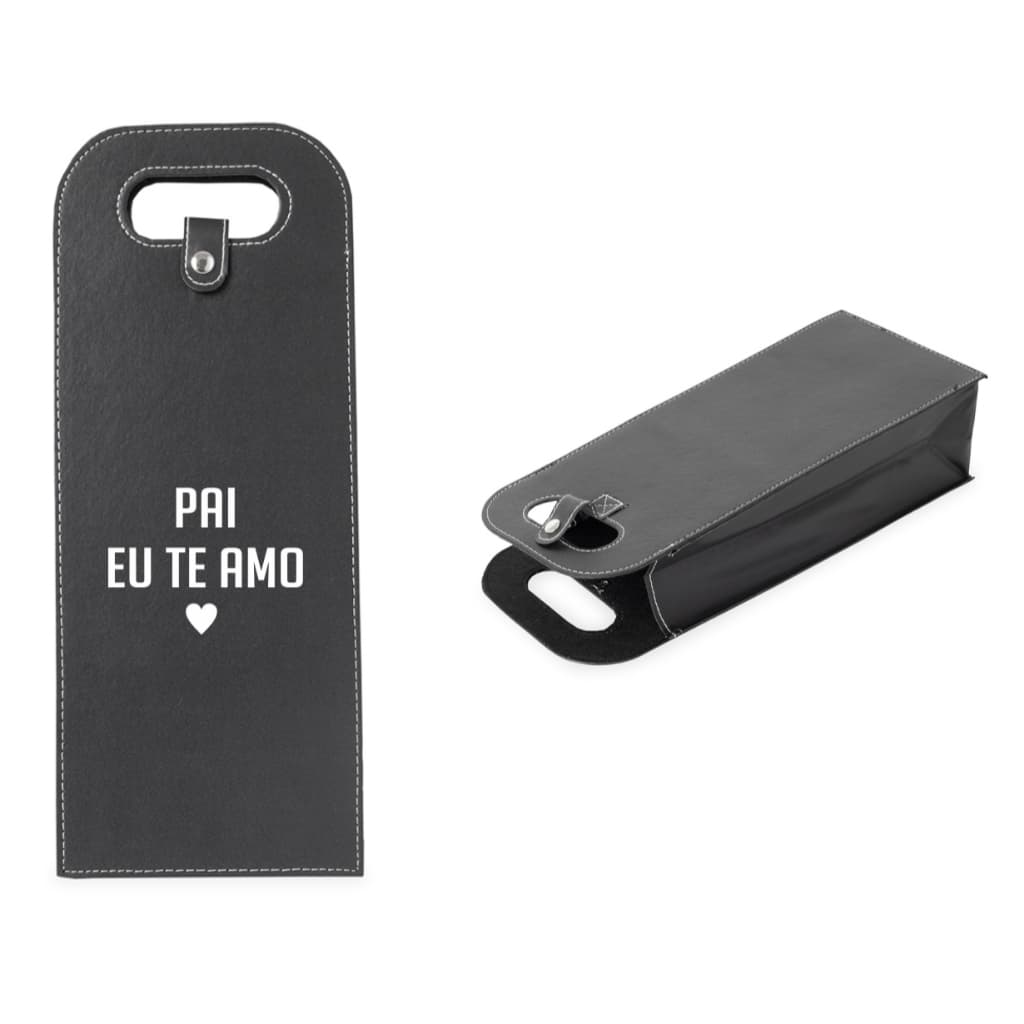 Porta-Vinho Duplo Couro Sintético Personalizado Dia dos Pais