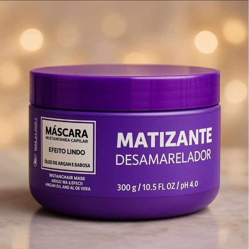 MÁSCARA MATIZANTE DESAMARELADORA EFEITO PÉROLA. NEUTRALIZA TONS AMARELADOS E REALÇA O LOIRO. tratamento capilar