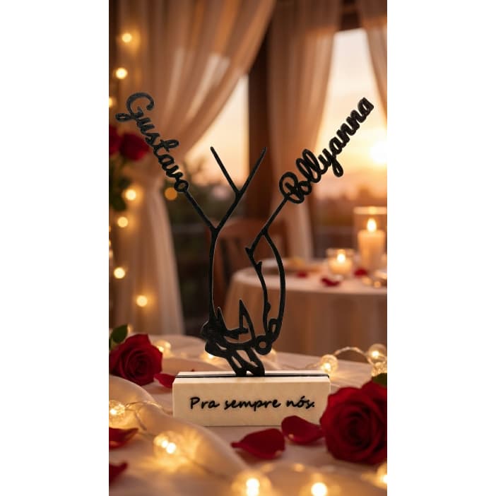 Decoração Romantica com nomes e frases personalizados