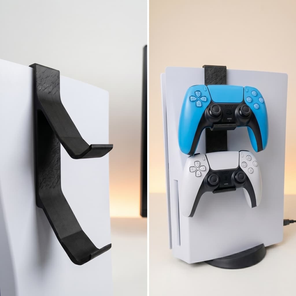 Suporte Controle PS5 Encaixe no Console Organizador DualSense Duplo Prático Resistente Gamer Moderno