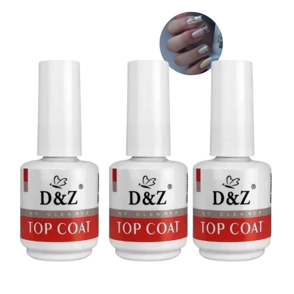 Top Coat Selante Extra Brilho Unha Gel E Porcelana D&z 15ml 3 UNIDADES