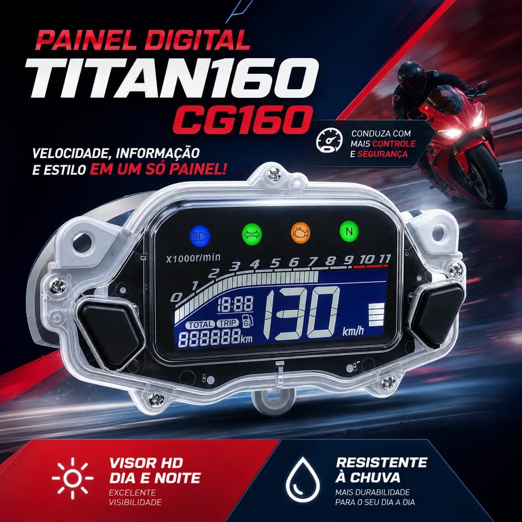 Velocímetro De Painel Digital Para Motocicleta ,Honda Cg Titan160 Fan 2015 2016 2017 2018 2019 2020 2021 2022 2023