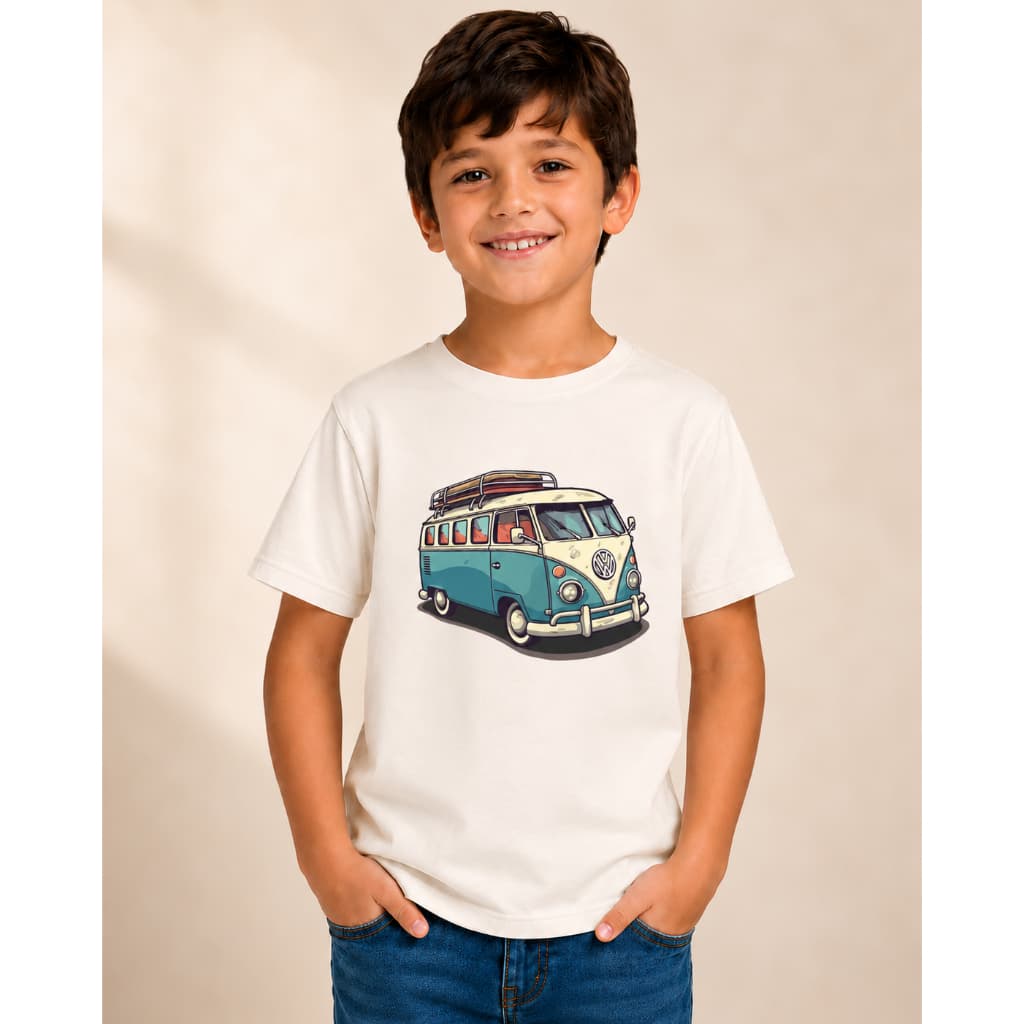 Camiseta Infantil Kombi 100% Algodão