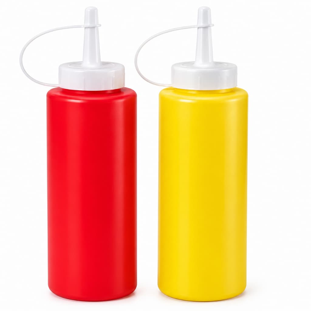 Kit 2 Bisnagas Molho Ketchup Mostarda Lanchonete Restaurante 350ml