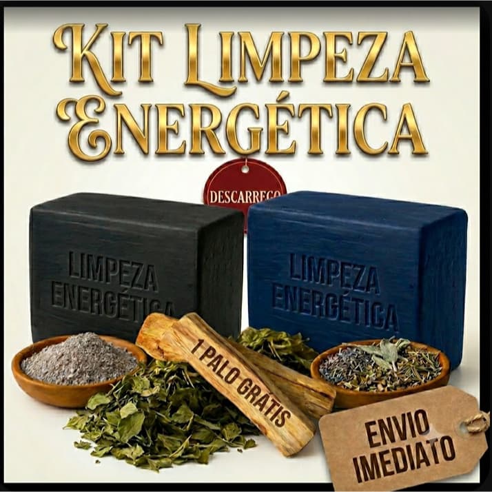 Kit Limpeza e Proteção Energética 2 Sabonetes para Descarrego + 2 lascas Palo Santo incenso nat peru