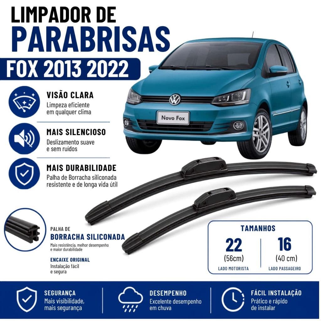 Par Palheta Limpador Para Brisa Fox 2013 2014 2015 2016 2017 2018 2019 2020 2021 2022