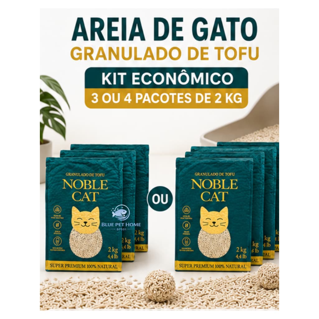 Areia de Gato Granulado de Tofu - 6 ou 8 kg - Produto Premium
