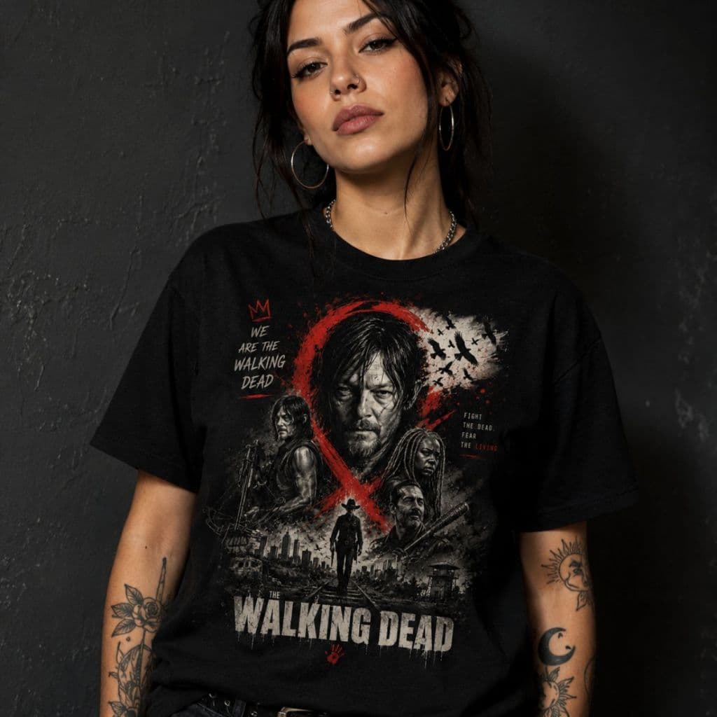 Camiseta The Walking Dead Daryl Dixon Estampa Full Frente 100% Algodão Unissex Premium