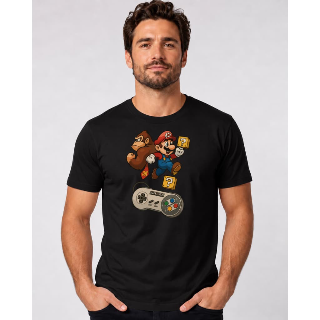 Camiseta Mario e Donkey Kong Game Retro Anos 90 Adulto 100% Algodão