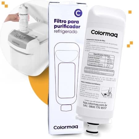 Filtro Refil Purificador Agua Acqua Eletronico Colormaq vela elemento filtranteOriginal Tripla Filtração Redução