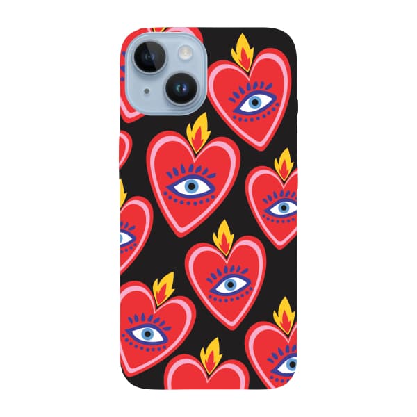 Capinha para iPhone 14 Plus Anti Impacto Fashion - SACRED HEART PATTERN