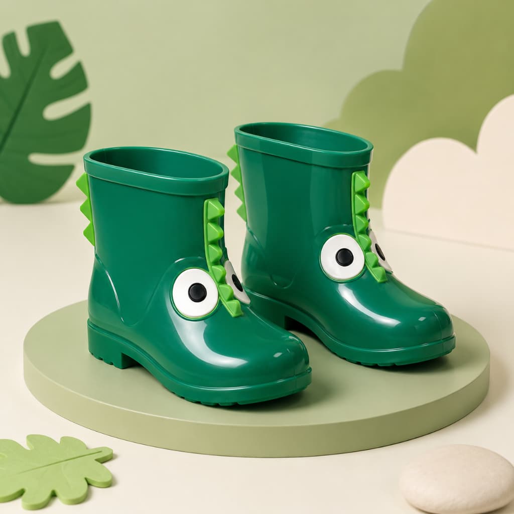 Galocha Infantil Dinossauro Bota de Chuva Masculina Antiderrapante Impermeável Confortável Leve