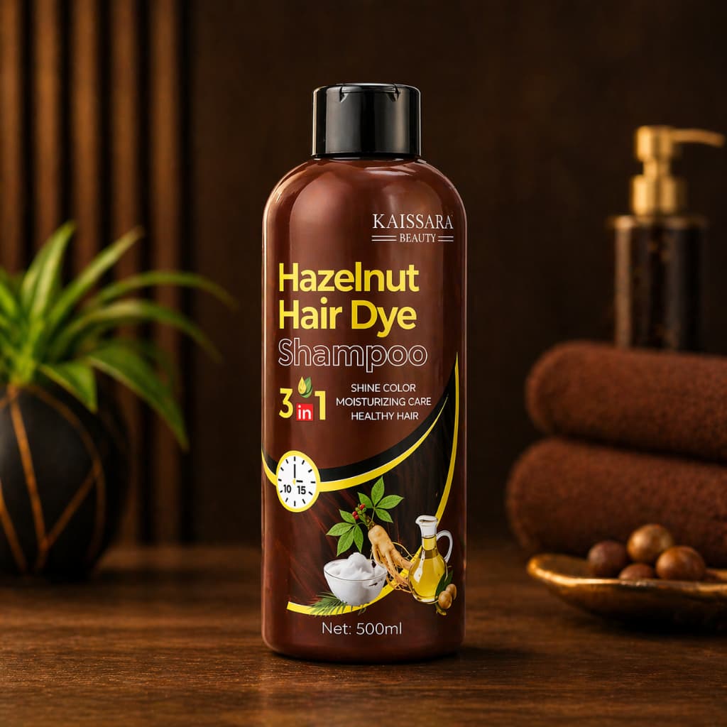 Shampoo Tonalizante Avelã 3 em 1 Cobre Brancos Hidrata e Dá Brilho Natural 500ml - KAISSARA