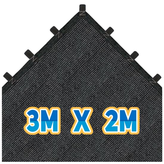 Tela Sombretela 80% Preto 3x2 Sombrite Garagem Toldo Sombreamento Pergolado Lona Proteção UV Solar