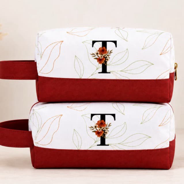 Necessaire com Alça Personalizada com Inicial | Necessaire Feminina Viagem | Organizadora de Maquiagem Bolsinha com alça