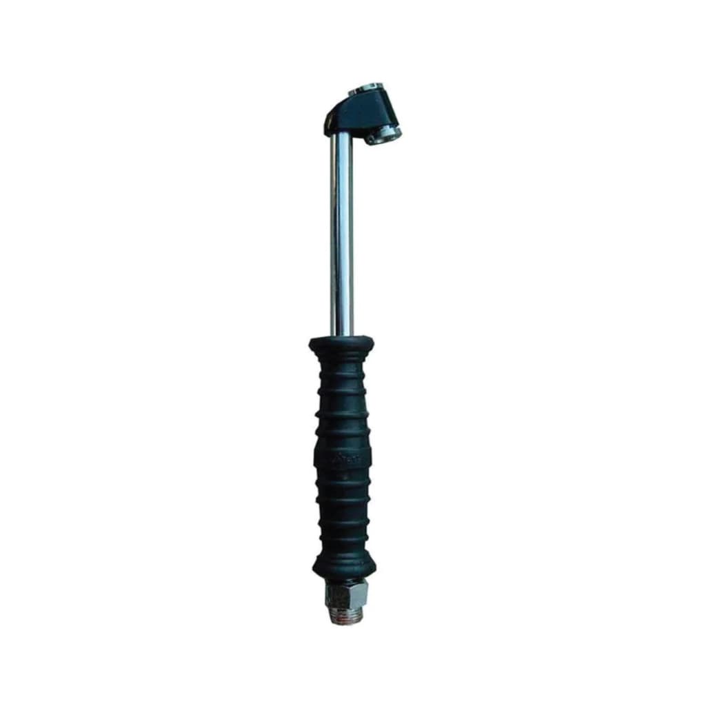 Bico Calibrador Pneu SInflador Duplo F 1/4" Encapado Aço Cromado